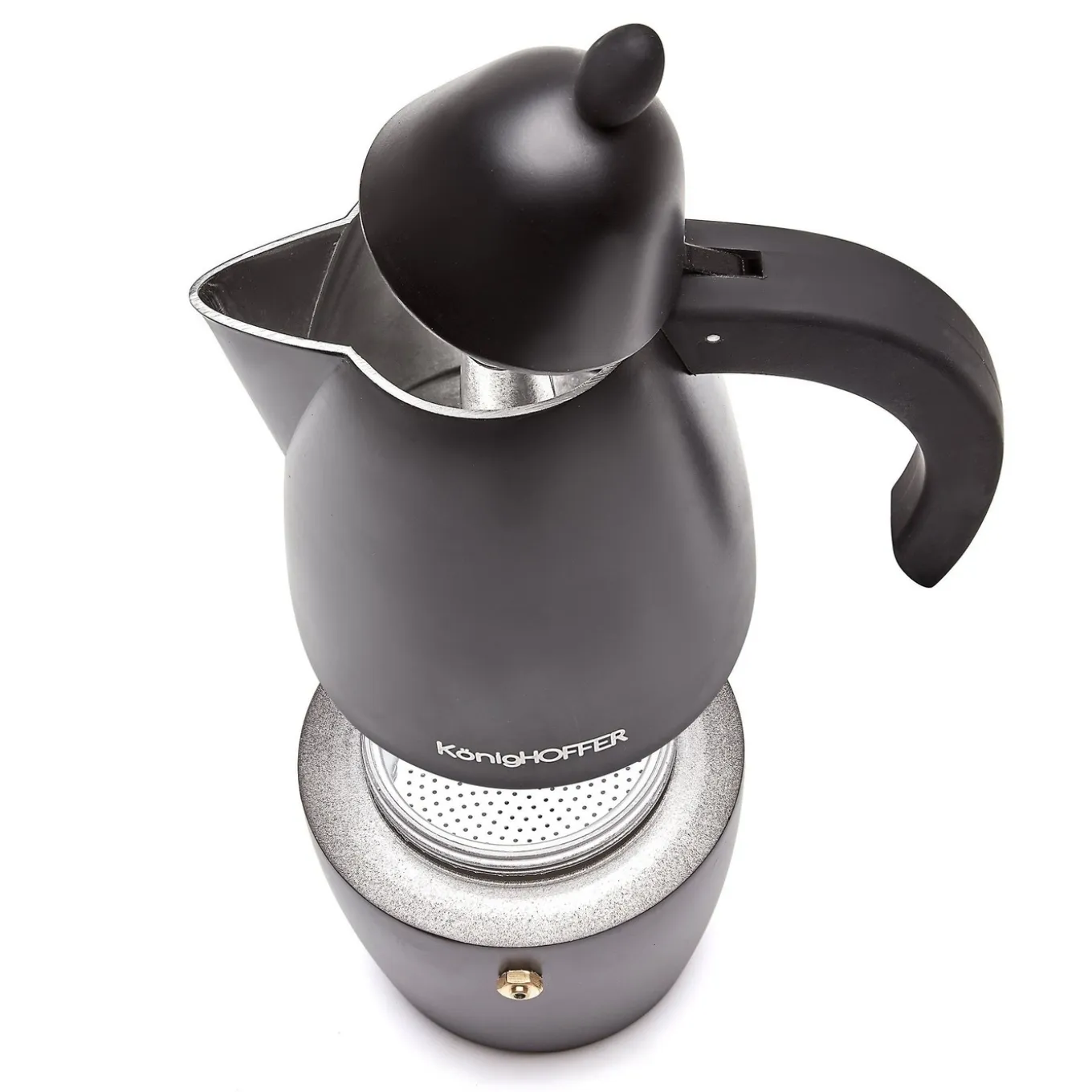Aluminiowa kawiarka KönigHOFFER Prestigio Black 6 espresso