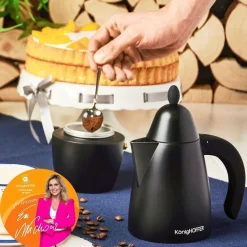 Aluminiowa kawiarka KönigHOFFER Prestigio Black 6 espresso