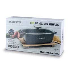 Brytfanna aluminiowa z aromatyzerem Konighoffer Pollo 5,5 l prostokątna