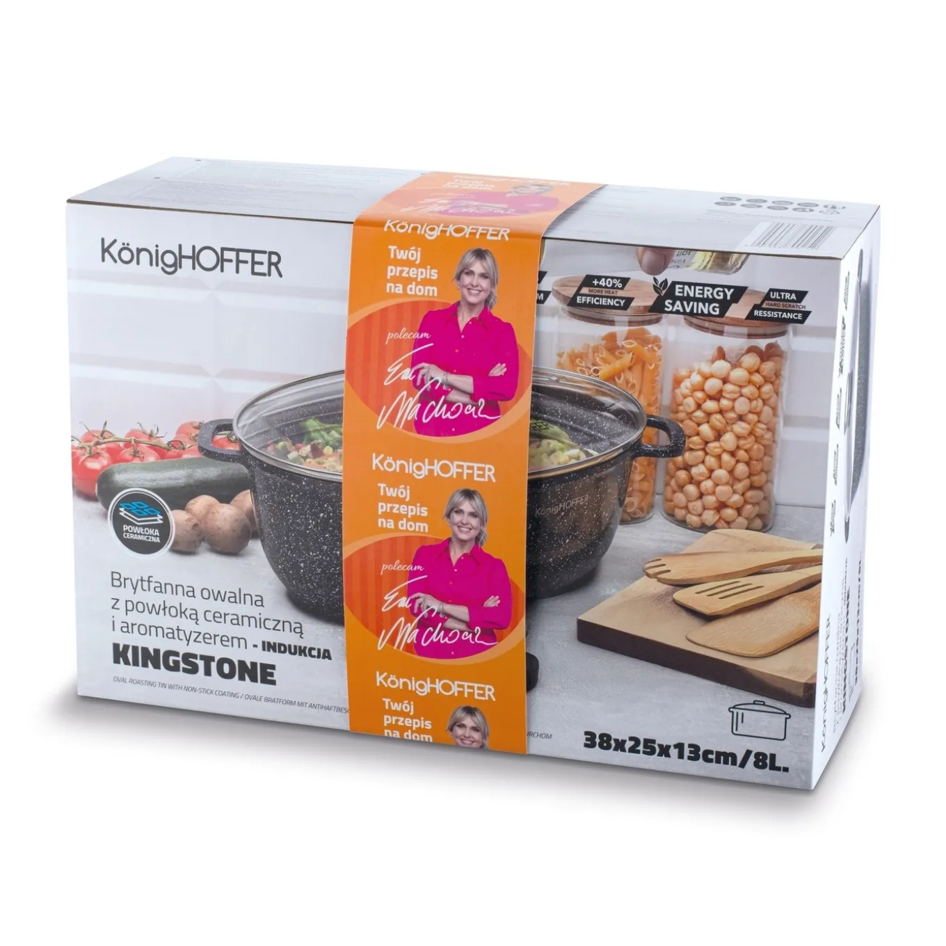 Brytfanna ceramiczna owalna Konighoffer Kingstone 8 l na indukcję