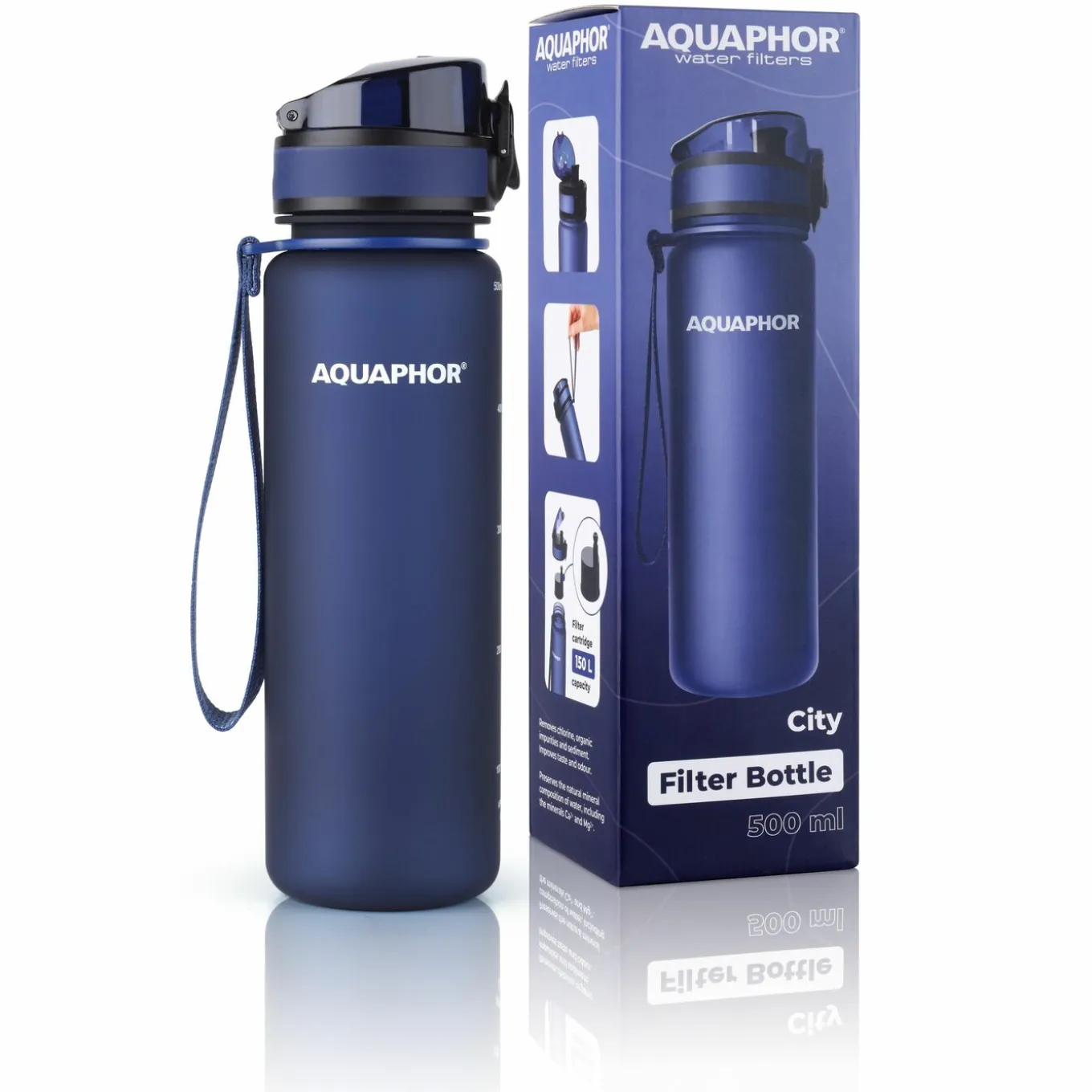 Butelka filtrująca Aquaphor City 0,5 l granatowa