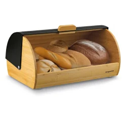 Chlebak bambusowy Konighoffer Nero 39 x 25,5 x 19 cm czarny
