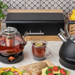 Chlebak bambusowy Konighoffer Fresco 36 x 20 x 13,5 cm czarny