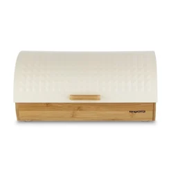Chlebak drewniany Konighoffer Geometric 36 x 25 x 17 cm beżowy