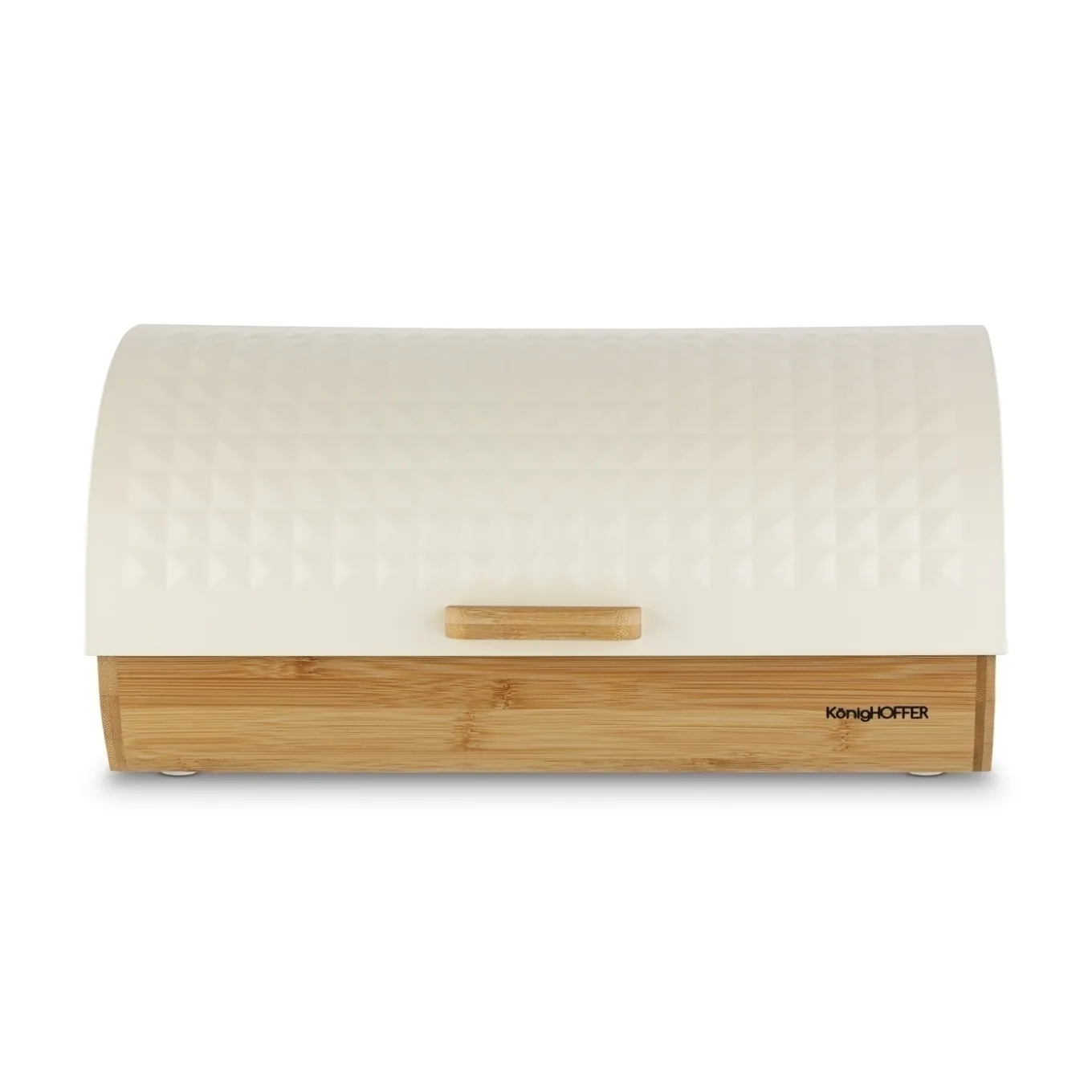 Chlebak drewniany Konighoffer Geometric 36 x 25 x 17 cm beżowy