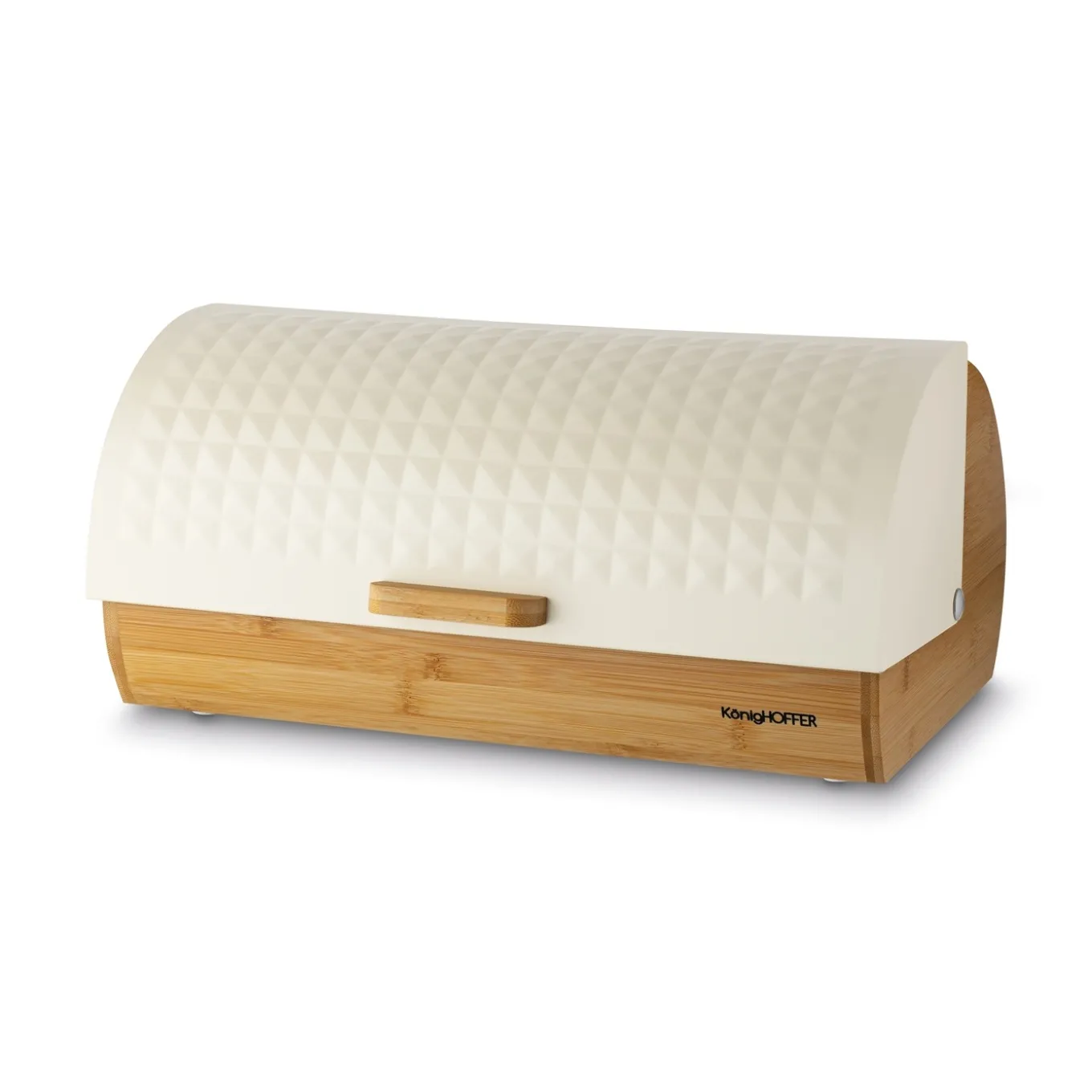 Chlebak drewniany Konighoffer Geometric 36 x 25 x 17 cm beżowy