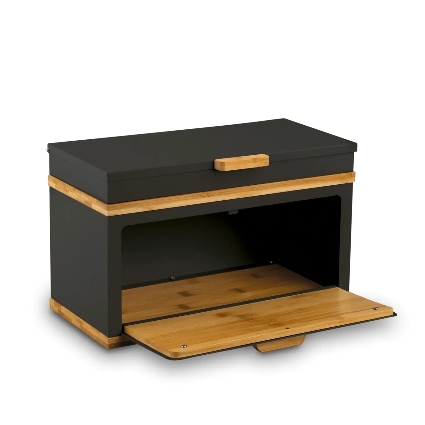 Chlebak stalowy dwupoziomowy Konighoffer Artesano 38 x 18 x 23 cm czarny