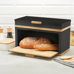 Chlebak stalowy dwupoziomowy Konighoffer Artesano 38 x 18 x 23 cm czarny