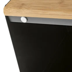 Chlebak stalowy Tadar Geometric Wood 35,5 x 21,5 x 20 cm czarny