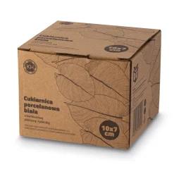 Cukiernica z łyżeczką i bambusową pokrywką porcelanowa NBC Konighoffer 350 ml biała