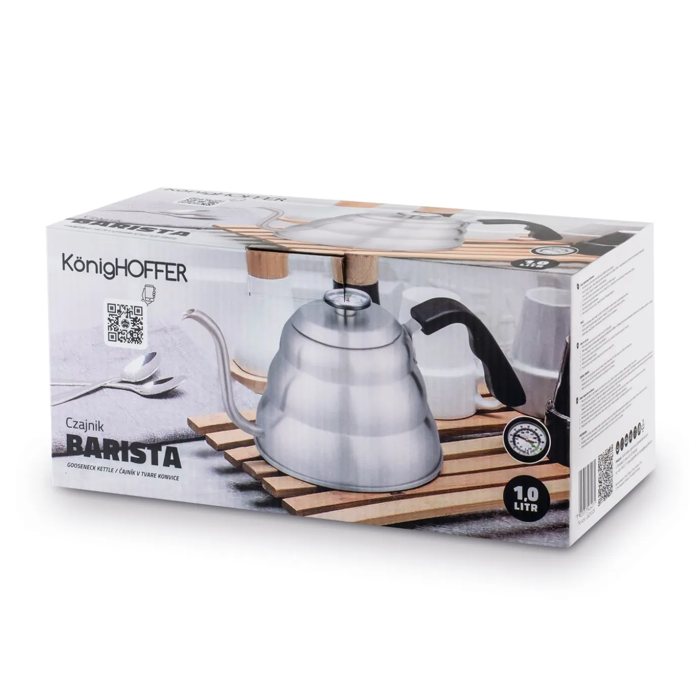 Czajnik z termometrem Konighoffer Barista 1 l srebrny