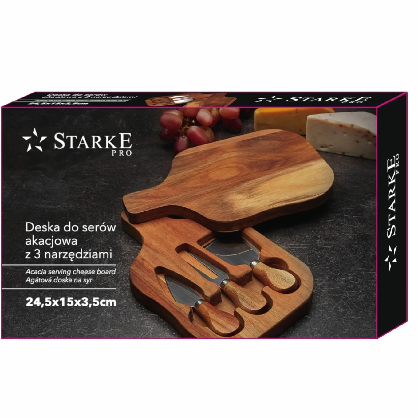 Deska do sera z 3 akcesoriami Starke Pro 24,5 x 15 x 3,5 cm