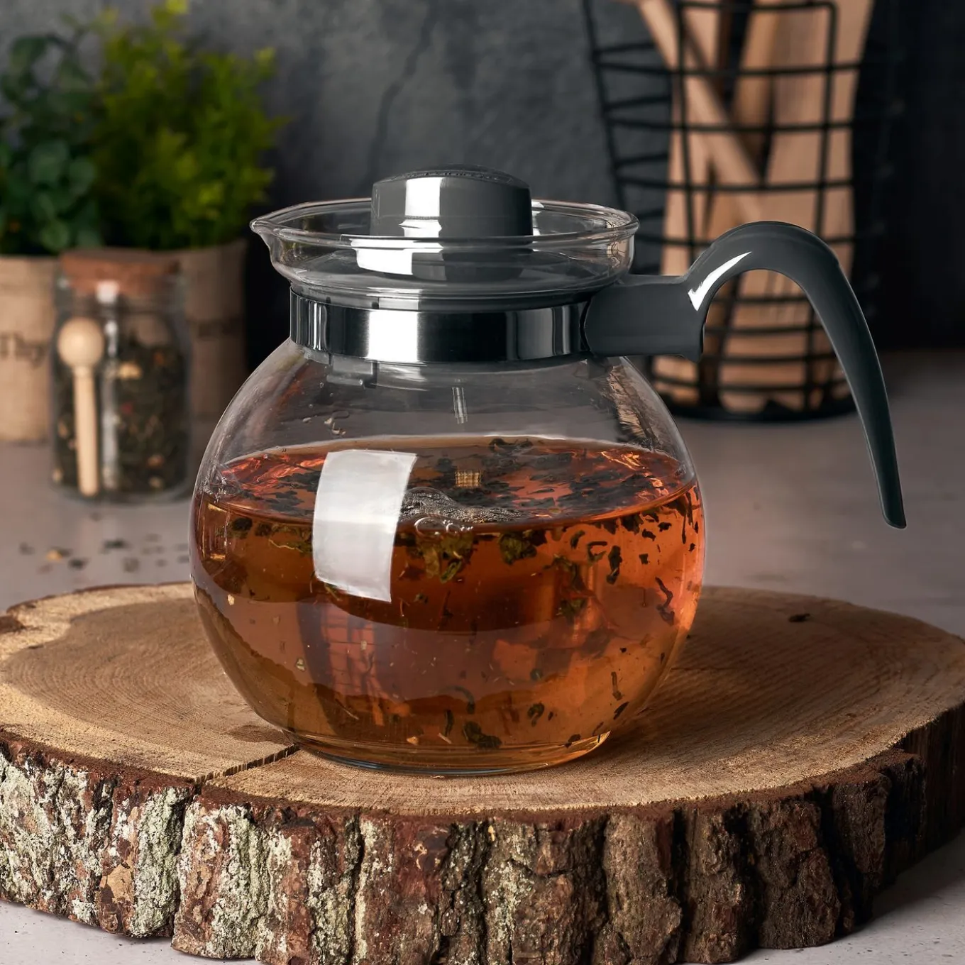 Dzbanek do herbaty ze szkła żaroodpornego Termisil Maja 1,5 l kula