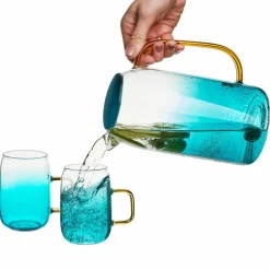 Dzbanek szklany Starke Pro Arube 1,5 l i 2 szklanki 300 ml zielone