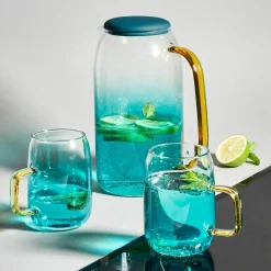 Dzbanek szklany Starke Pro Arube 1,5 l i 2 szklanki 300 ml zielone