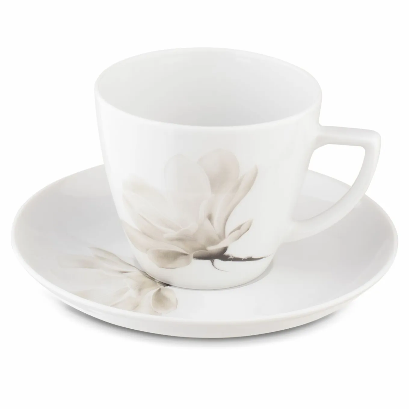 Filiżanka do kawy porcelanowa ze spodkiem Lubiana Wiedeń Magnolia II 350 ml