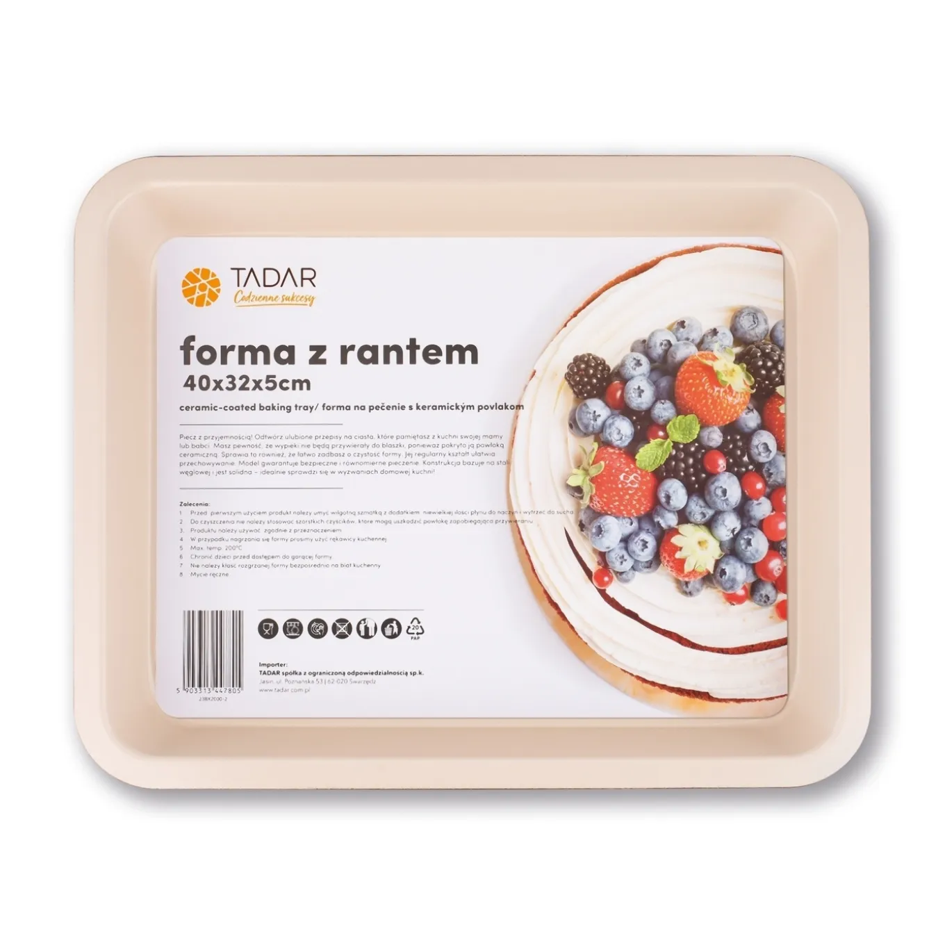 Forma do pieczenia z rantem i powłoką ceramiczną Tadar 40 x 32 cm