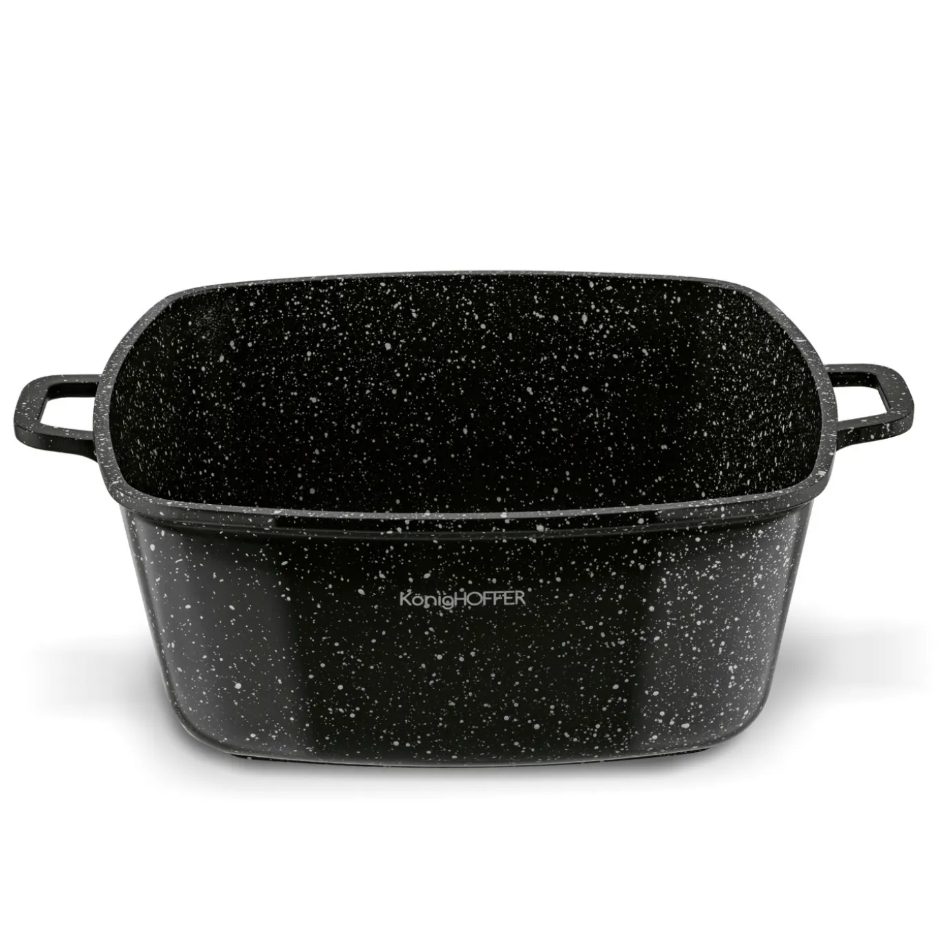 Garnek ceramiczny Konighoffer Kingstone 28 cm kwadratowy z aromatyzerem i 2 nak艂adki