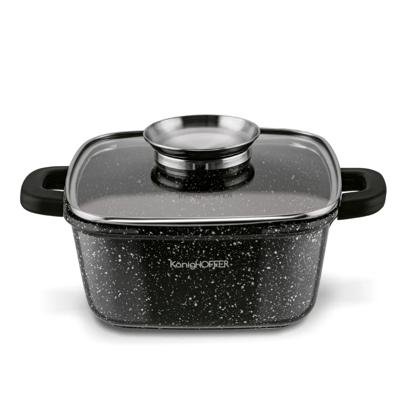 Garnek ceramiczny Konighoffer Kingstone 20 cm kwadratowy z aromatyzerem i 2 nakładki