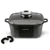 Garnek ceramiczny Konighoffer Kingstone 24 cm kwadratowy z aromatyzerem i 2 nakładki