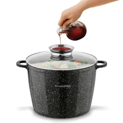 Garnek ceramiczny wysoki Konighoffer Kingstone 6,85 l okrągły z aromatyzerem i 2 nakładki