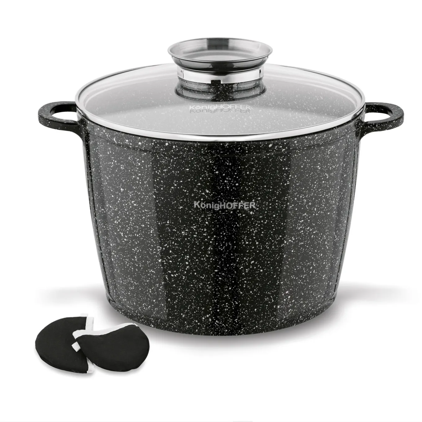Garnek ceramiczny wysoki Konighoffer Kingstone 6,85 l okrągły z aromatyzerem i 2 nakładki