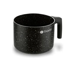 Garnek do mleka marmurkowy Tadar Marmara Black 1,5 l bez indukcji