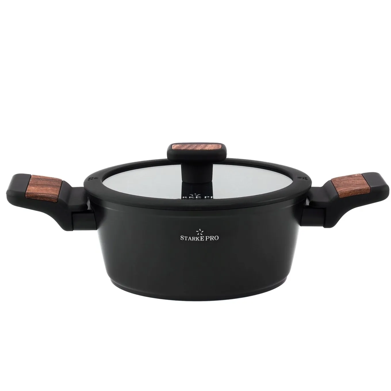 Garnek na indukcję non-stick z pokrywką Starke Pro Archie Wooden 1,6 l