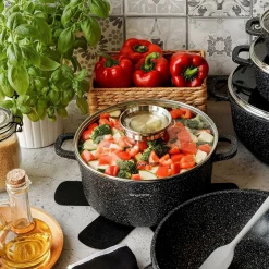 Garnek na indukcję z pokrywką Konighoffer Pollo Black 4,5 l