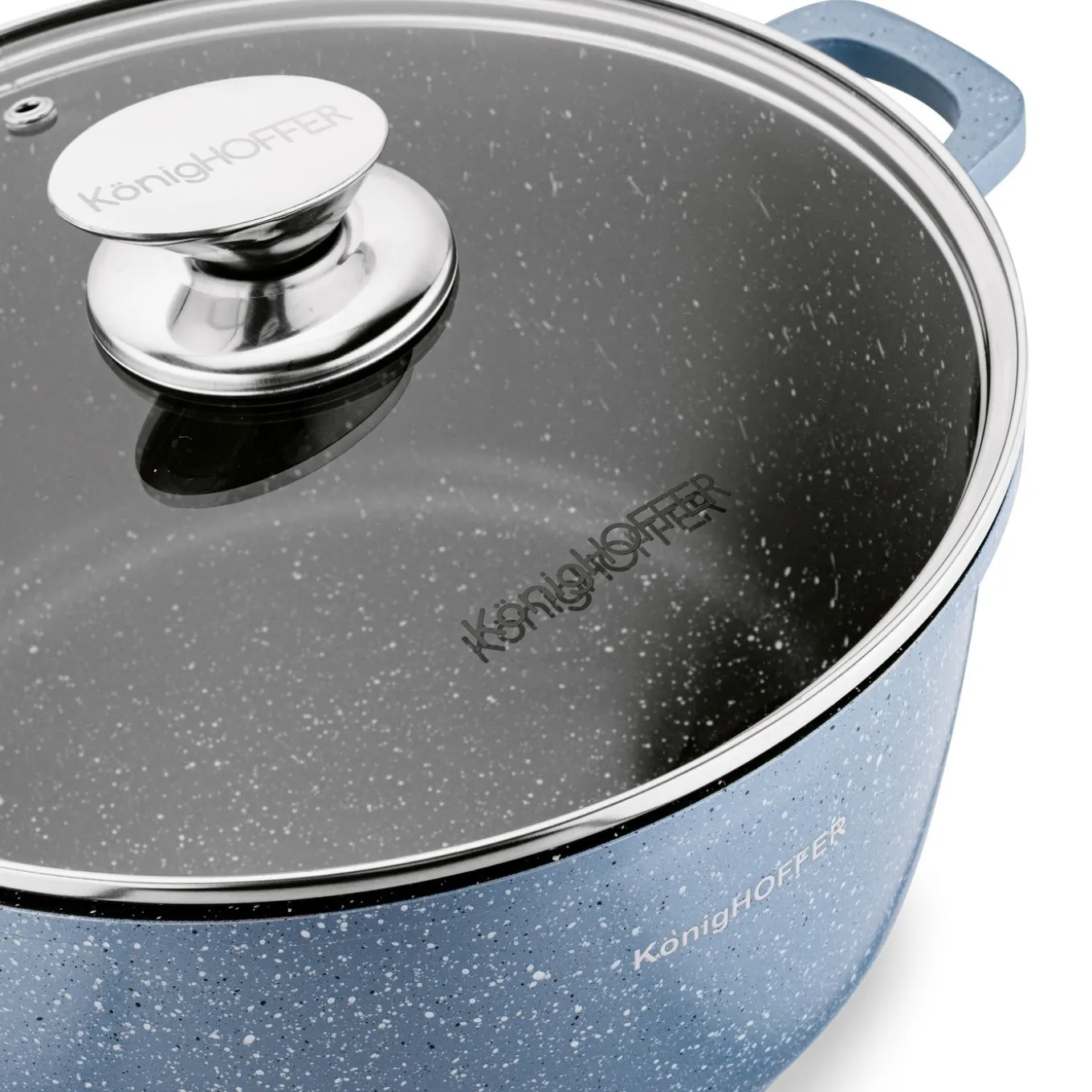 Garnek na indukcję z pokrywką Konighoffer Pollo Blue 6,3 l