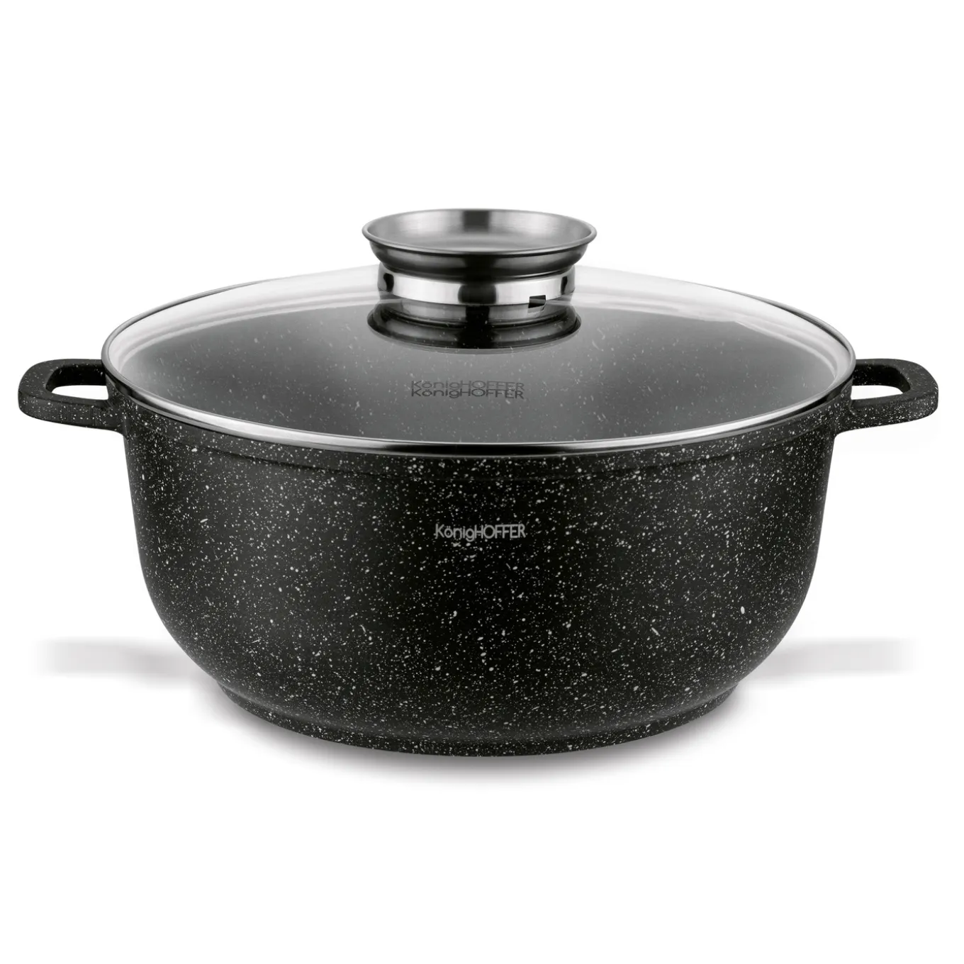 Garnek na indukcję z pokrywką Konighoffer Pollo Black 6,5 l