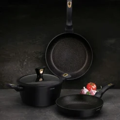 Garnek na indukcję z powłoką marmurową Starke Pro Dark Gold 6 l