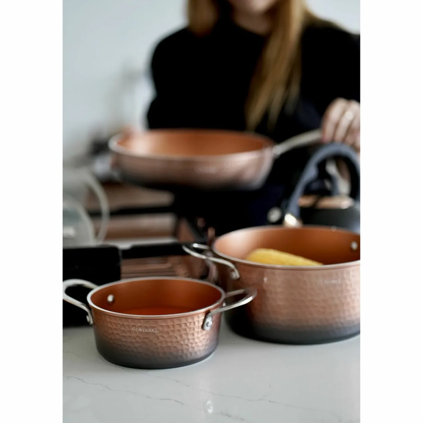 Garnek na indukcję z powłoką nieprzywierającą Starke Pro Glossy Copper 1,6 l