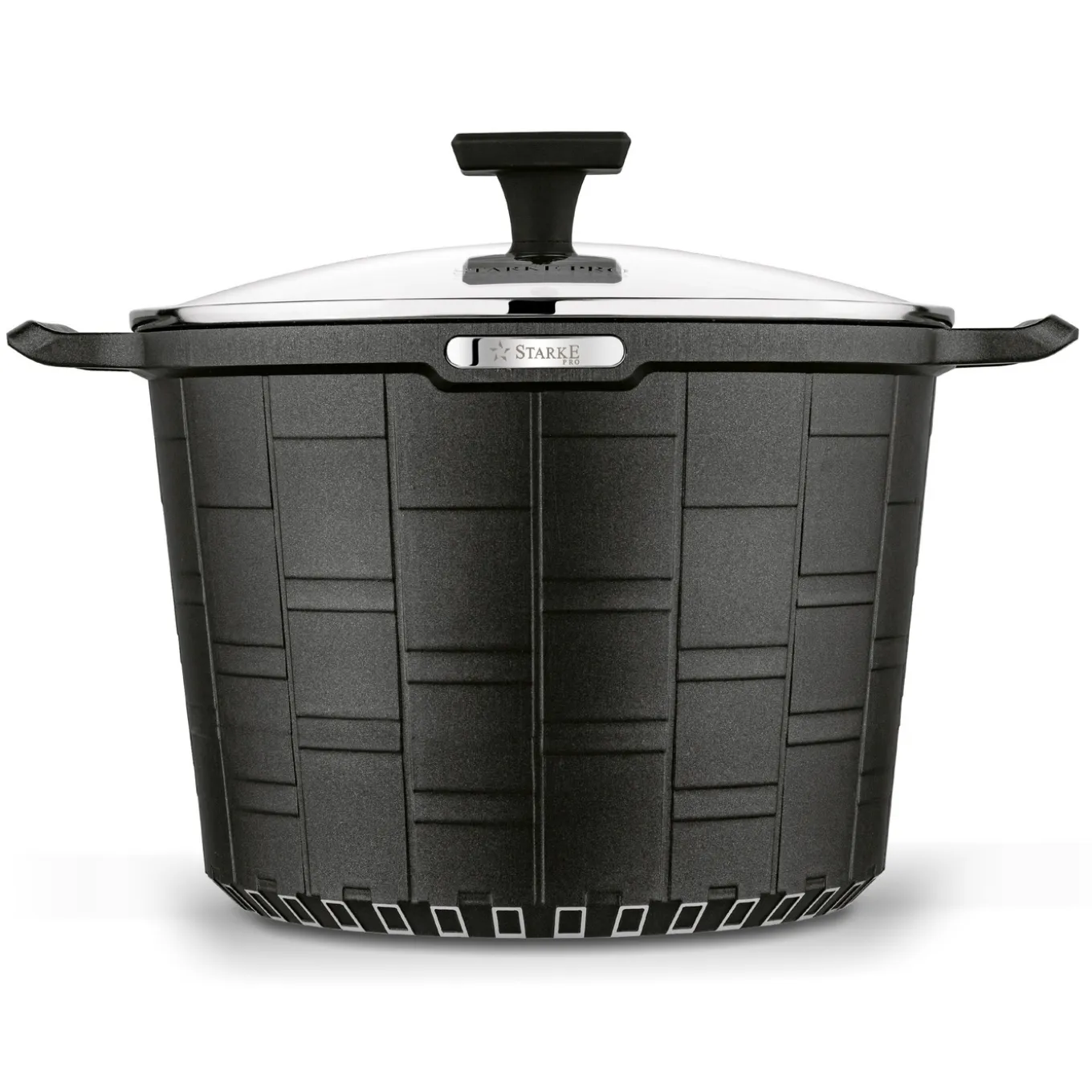 Garnek wysoki na indukcję z powłoką marmurową i pokrywką Starke Pro Crows Marble 6,5 l