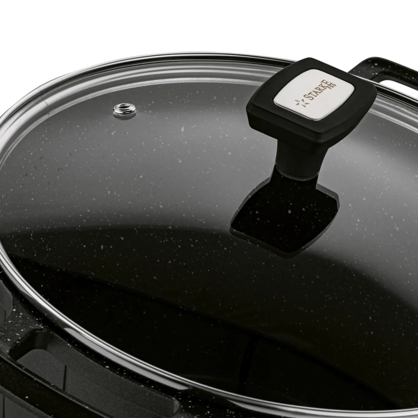 Garnek wysoki na indukcję z powłoką marmurową i pokrywką Starke Pro Crows Marble 6,5 l