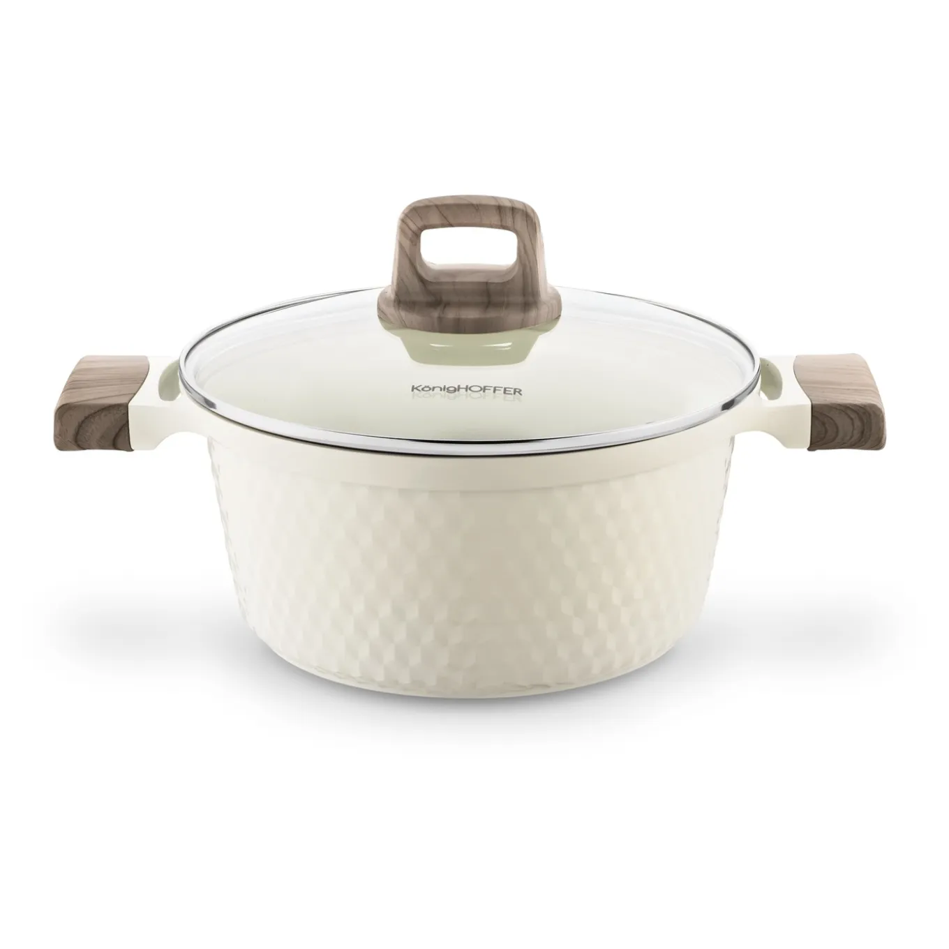 Garnek z powłoką ceramiczną na indukcję Konighoffer Rosti 24 cm 4,7 l kremowy
