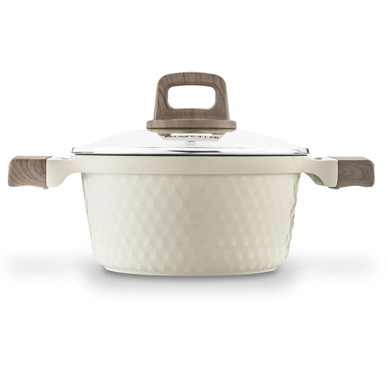 Garnek z powłoką ceramiczną na indukcję Konighoffer Rosti 20 cm 2,5 l kremowy
