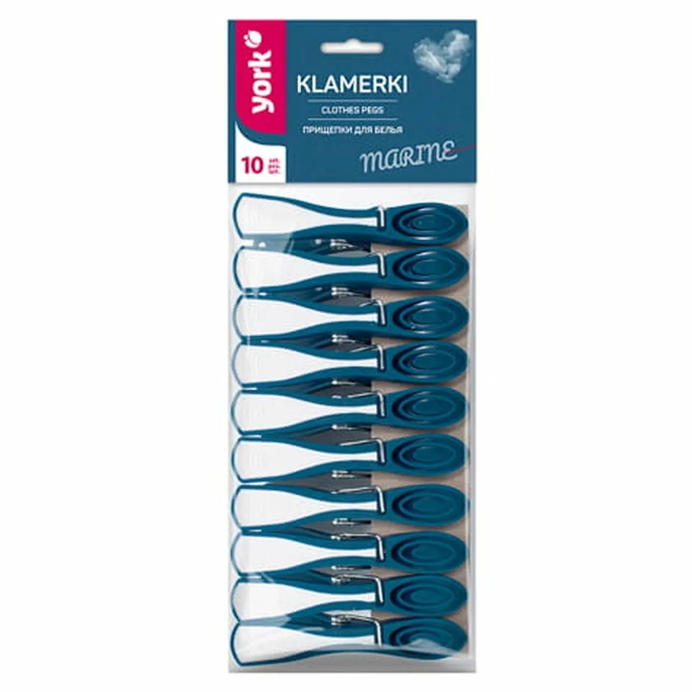 Klamerki do prania York Marine 8,2 cm 10 sztuk