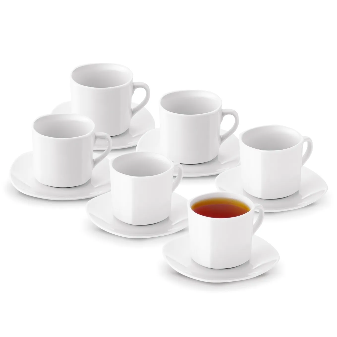 Komplet 6 filiżanek do kawy ze spodkami Tadar 220 ml