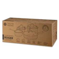 Komplet garnków nierdzewnych z patelnią non stick Tadar Roger 12 elementów