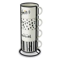 Komplet kubków na stojaku Tadar Decor 300 ml 4 sztuki