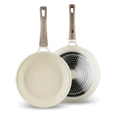 Komplet 3 patelni ceramicznych Konighoffer Rosti 20 24 28 cm kremowe