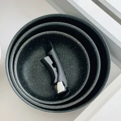 Komplet patelni głębokich z odpinaną rączką Konighoffer Spinel Black 20 / 24 / 28 cm indukcja