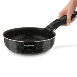 Komplet patelni głębokich z odpinaną rączką Konighoffer Spinel Black 20 / 24 / 28 cm indukcja