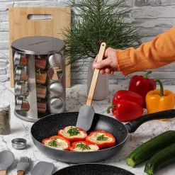 Komplet 3 patelni na indukcję z pokrywkami Tadar Amarantina Grey 20 24 28 cm