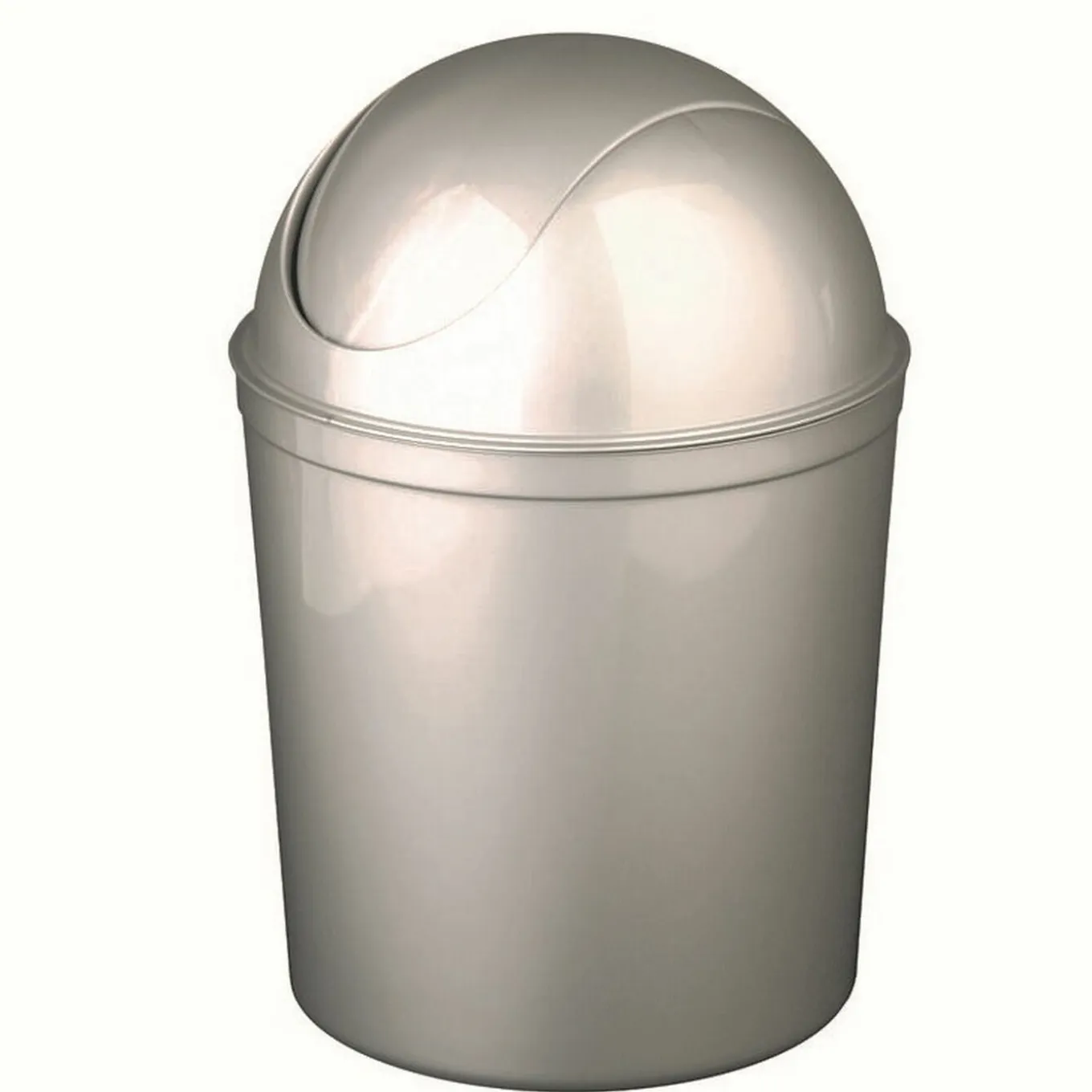 Kosz na śmieci okrągły Plast Team Swing 5 l srebrny