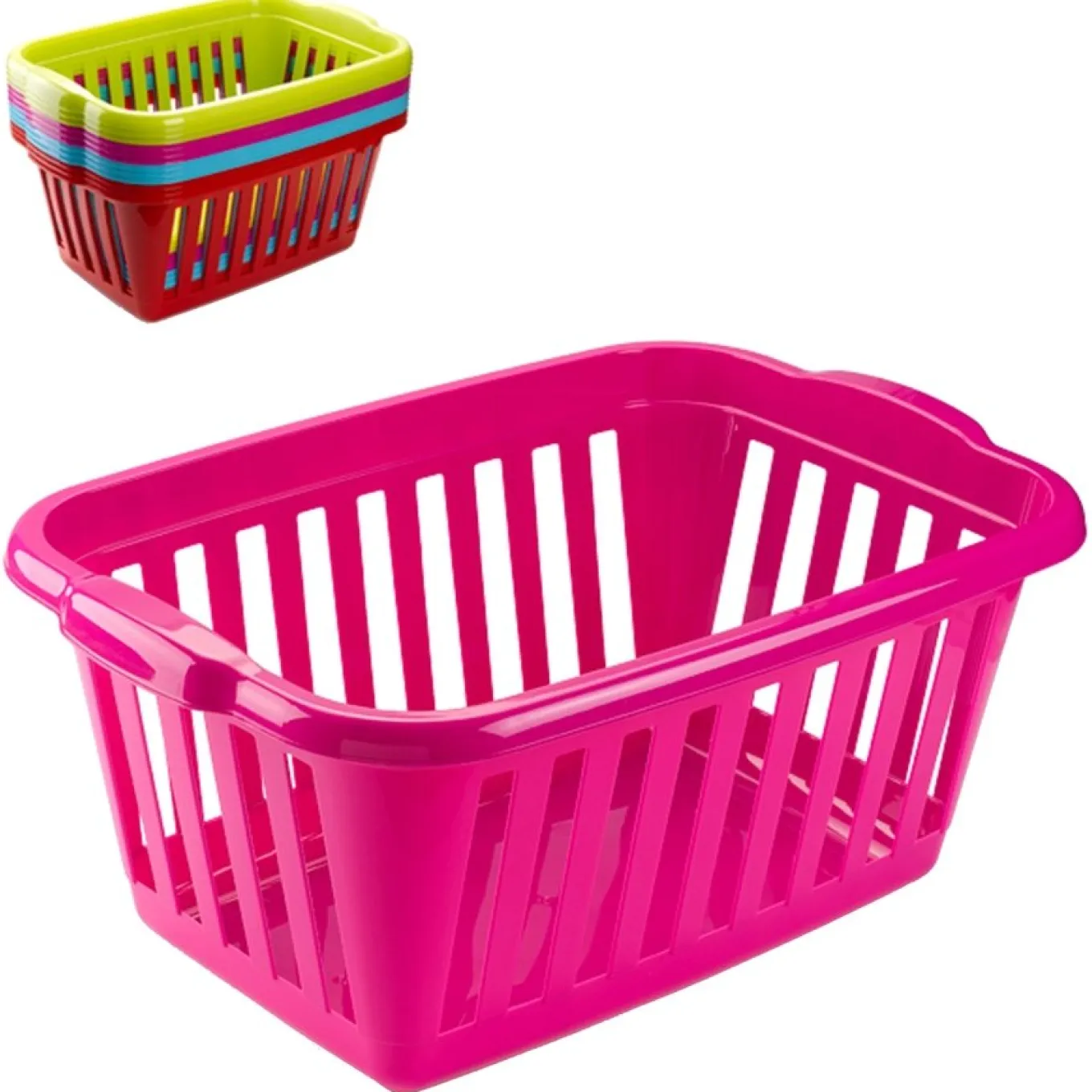 Kosz na pranie Plastic Forte 60 x 40 x 26 cm prostokątny mix kolorów
