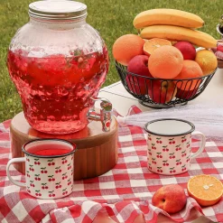Kubek emaliowany retro Tadar Wiśnie 500 ml