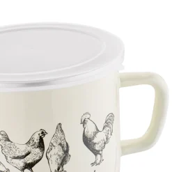 Kubek emaliowany retro z pokrywką Tadar O Kurczaki 1400 ml