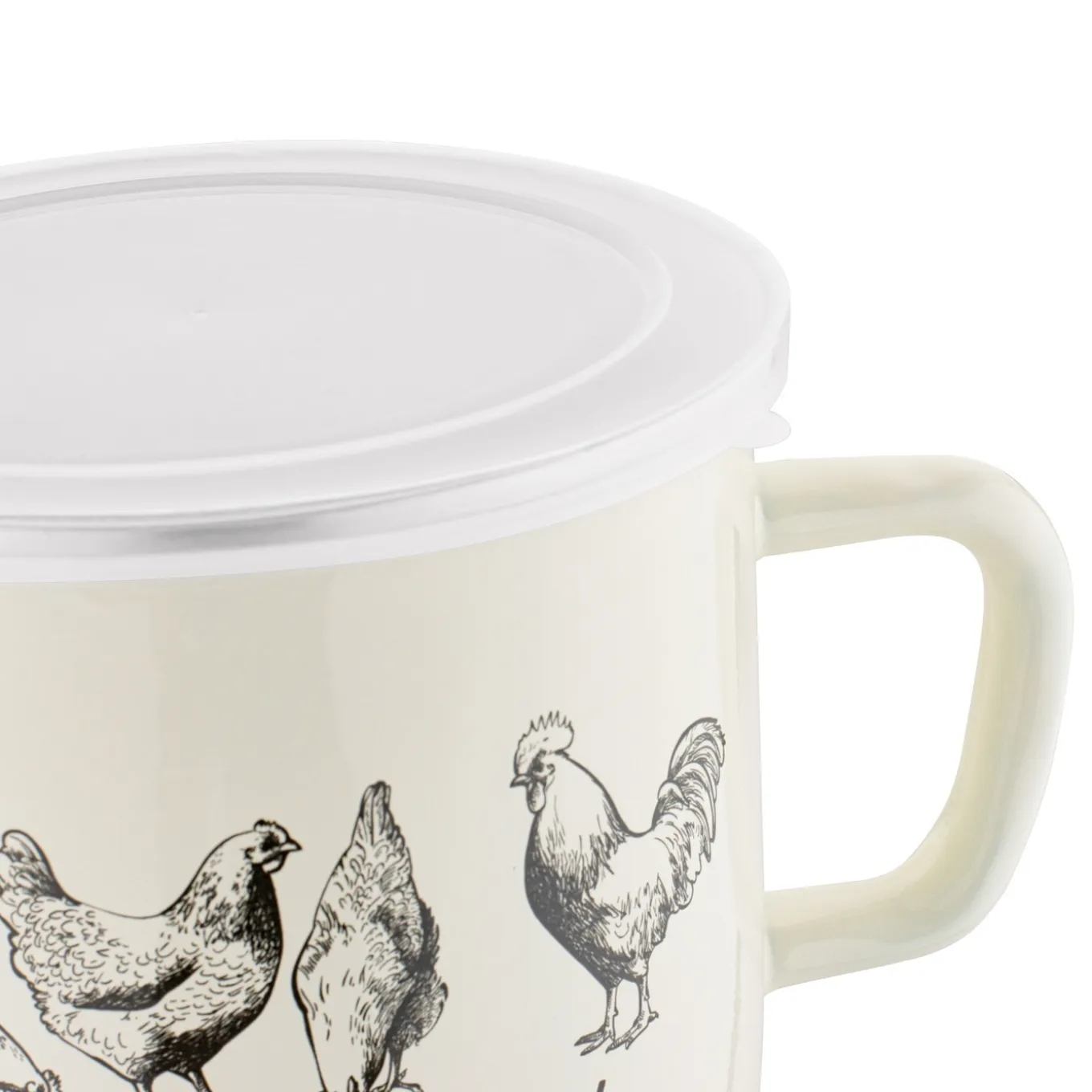 Kubek emaliowany retro z pokrywką Tadar O Kurczaki 1400 ml